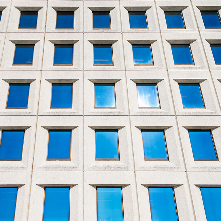 The exterior of a building