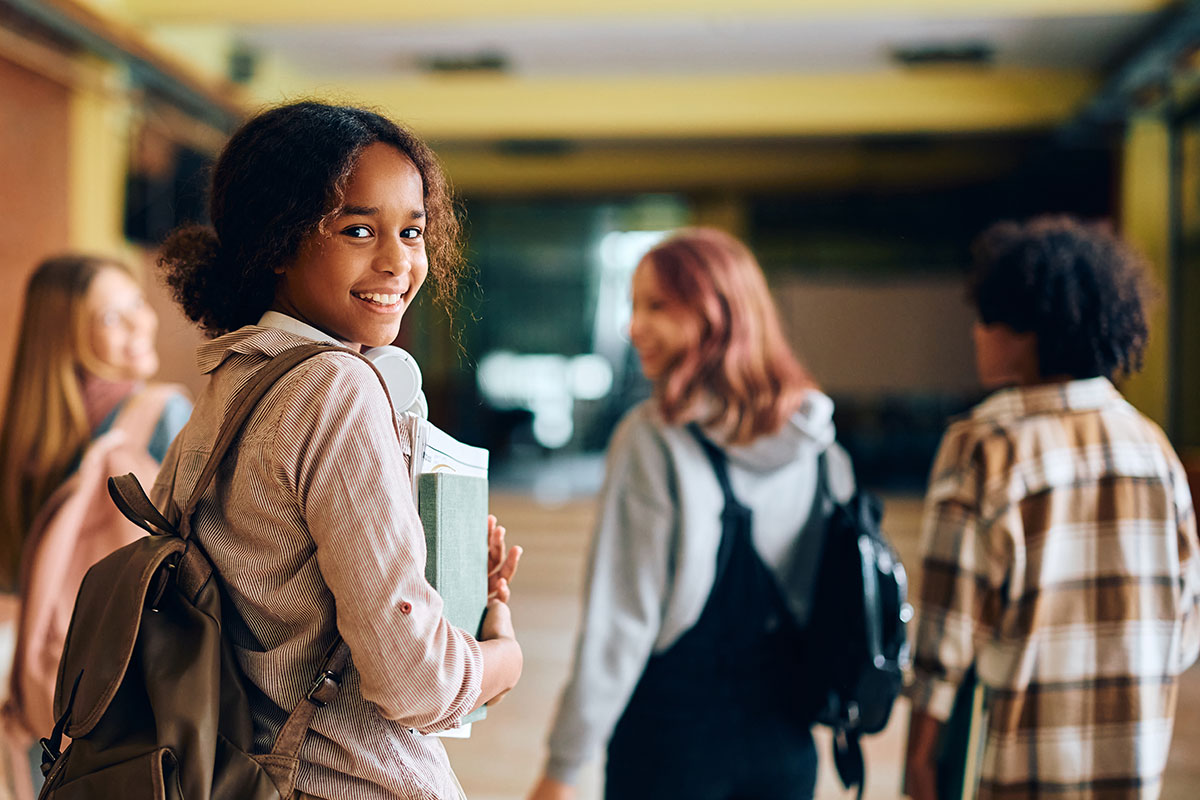Students at a charter school